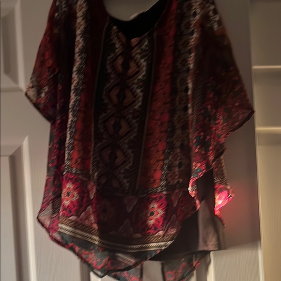 Bohemian Multicolor Sheer Blouse - Picture 1 of 16